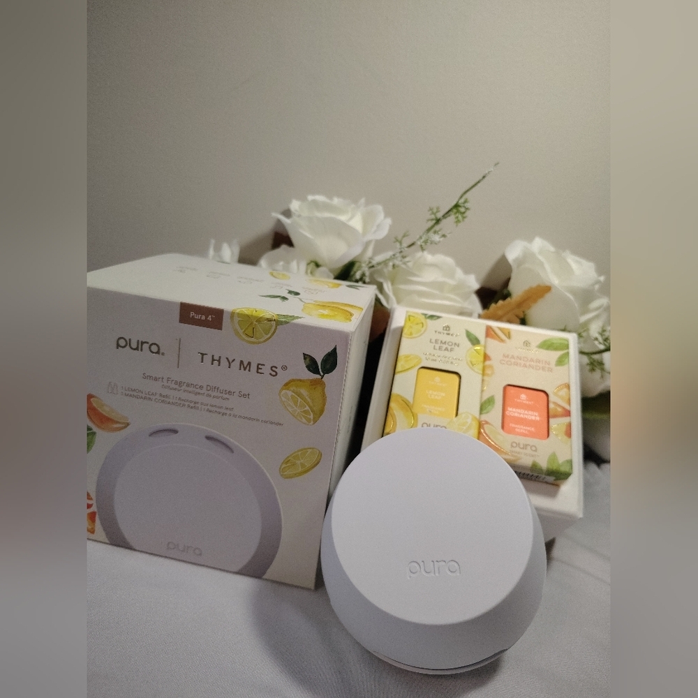 Thymes Mandarin Coriander & Lemon Leaf Pura 4 Smart Fragrance Diffuser Kit - Picture 3 of 7